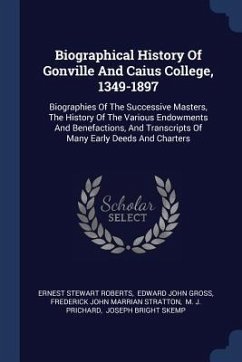 Cover Biographical History Of Gonville And Caius College, 1349-1897
