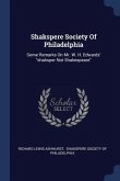 Shakspere Society Of Philadelphia