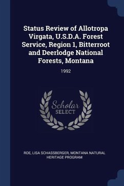 Status Review of Allotropa Virgata, U.S.D.A. Forest Service, Region 1, Bitterroot and Deerlodge National Forests, Montana: 1992 - Roe, Lisa Schassberger; Program, Montana Natural Heritage