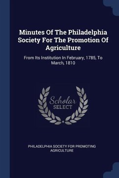 Cover Minutes Of The Philadelphia Society For The Promotion Of Agriculture