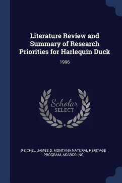 Literature Review and Summary of Research Priorities for Harlequin Duck - Reichel, James D; Program, Montana Natural Heritage; Inc, Asarco