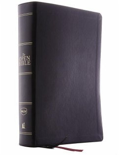 The NKJV, Open Bible, Black Leathersoft, Red Letter, Comfort Print - Thomas Nelson