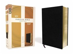 KJV, Amplified, Parallel Bible, Large Print, Bonded Leather, Black, Red Letter Edition - Zondervan