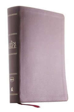 The NKJV, Open Bible, Brown Leathersoft, Red Letter, Comfort Print (Thumb Indexed) - Thomas Nelson