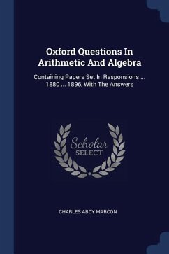 Cover Oxford Questions In Arithmetic And Algebra