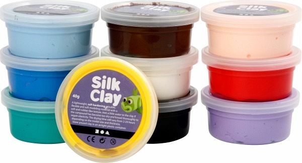 Creativ Company Silk Clay®, Basic 1, sortierte Farben, 10x40 g Creativ Company Silk Clay®, Basic 1, sortierte Farben, 10x40 g
