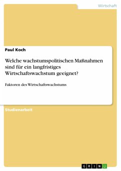 Welche wachstumspolitischen Maßnahmen sind für ein langfristiges Wirtschaftswachstum geeignet? (eBook, PDF) - Koch, Paul