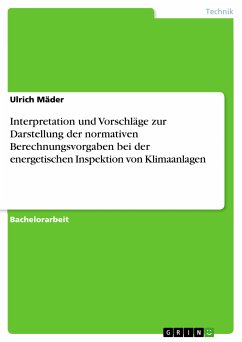 Interpretation und Vorschläge zur Darstellung der normativen Berechnungsvorgaben bei der energetischen Inspektion von Klimaanlagen (eBook, PDF) - Mäder, Ulrich