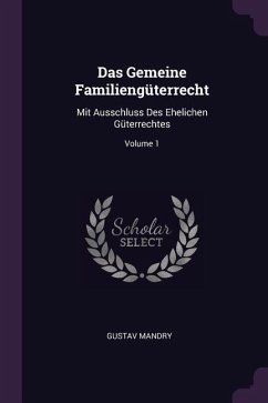Cover Das Gemeine Familiengüterrecht