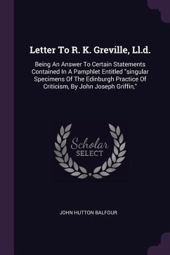 Letter To R. K. Greville, Ll.d.