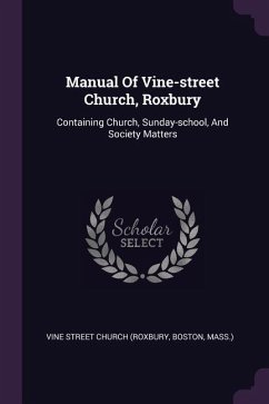 Cover Manual Of Vine-street Church, Roxbury