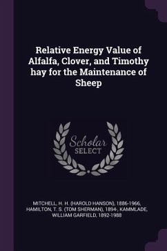 Relative Energy Value of Alfalfa, Clover, and Timothy hay for the Maintenance of Sheep