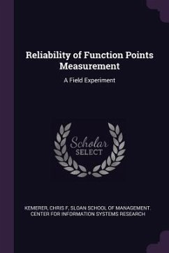 Reliability of Function Points Measurement - Kemerer, Chris F