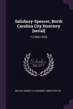 Salisbury-Spencer, North Carolina City Directory [serial] - Miller, Ernest H; Co, Piedmont Directory