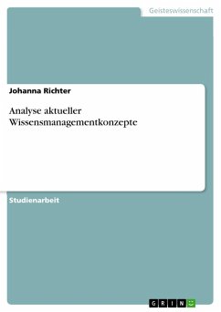 Analyse aktueller Wissensmanagementkonzepte - Richter, Johanna