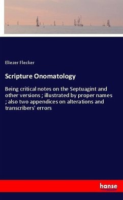 Scripture Onomatology