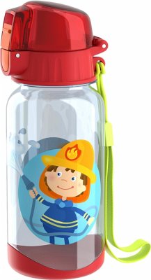 HABA 303695 - Trinkflasche Feuerwehr, Kinder-Trinkflasche, Kunststoff 400ml,