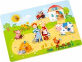 HABA 303769 - Greifpuzzle, Auf dem Bauernhof, Holzpuzzle, Kinderpuzzle, 8 Teile