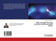 High strength flowing concrete reinforced with fibers