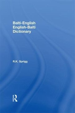 Balti-English English-Balti Dictionary - Sprigg, R K