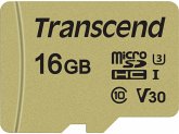 Transcend microSDHC 500S 16GB Class 10 UHS-I U3 V30 + Adapter