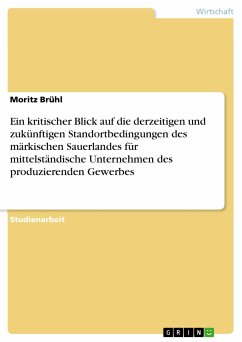 Ein kritischer Blick auf die derzeitigen und zukünftigen Standortbedingungen des märkischen Sauerlandes für mittelständische Unternehmen des produzierenden Gewerbes (eBook, PDF) - Brühl, Moritz