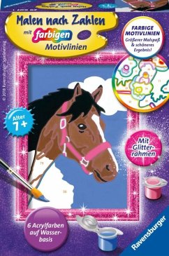 Ravensburger 29607 - Pferd, Malen nach Zahlen, mit Glitterrahmen