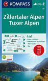 KOMPASS Wanderkarte Zillertaler Alpen, Tuxer Alpen KOMPASS Wanderkarte Zillertaler Alpen, Tuxer Alpen