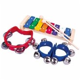 Bino 86589 - Musikset, Instrumenten-Set (Xylophon, Schellen-Armband, Tamburin), 3-teilig Bino 86589 - Musikset, Instrumenten-Set (Xylophon, Schellen-Armband, Tamburin), 3-teilig