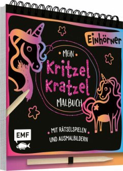 Mein Kritzel-Kratzel-Malbuch - Einhörner, m. Holzstift