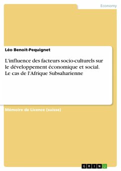 L'influence des facteurs socio-culturels sur le développement économique et social. Le cas de l'Afrique Subsaharienne