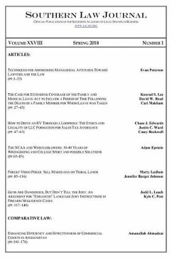 Southern Law Journal, Vol. XXVIII, No. 1, Spring 2018 - Salsb