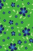 Schreibwandel Notizbuch "leuchtende blaue Blumen (grün)"