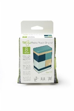 TEGU 5700512 - Pocket Pouch Prism, Magnetische Holzbausteine, blau, 8 Bausteine in Filztasche