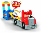 Mega Bloks Fast Tracks Rennwagen-Transporter mit Geräuschen (15 Teile)