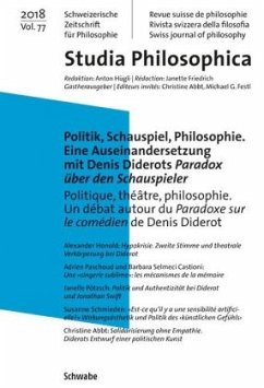 Cover Politik, Schauspiel, Philosophie. Eine Auseinandersetzung mit Denis Diderots Paradox über den Schauspieler
