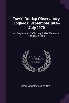 David Dunlap Observatory Logbook, September 1969- July 1970