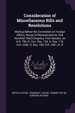 Cover Consideration of Miscellaneous Bills and Resolutions