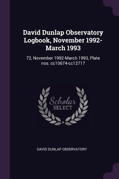 David Dunlap Observatory Logbook, November 1992-March 1993 - Observatory, David Dunlap