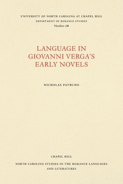 Language in Giovanni Verga's Early Novels - Patruno, Nicholas