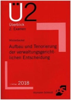 Aufbau und Tenorierung der verwaltungsgerichtlichen Entscheidung - Wüstenbecker, Horst