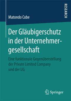 Der Gläubigerschutz in der Unternehmergesellschaft (eBook, PDF) - Cobe, Matondo