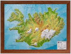 Island, Reliefkarte, Klein 1:500.000, m. Holzrahmen - Markgraf, André;Engelhardt, Mario