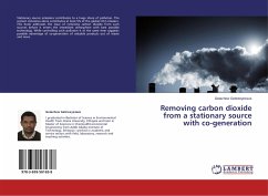 Removing carbon dioxide from a stationary source with co-generation