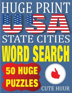 Huge Print USA State Cities Word Search - Huur, Cute