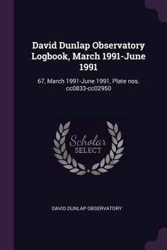 David Dunlap Observatory Logbook, March 1991-June 1991