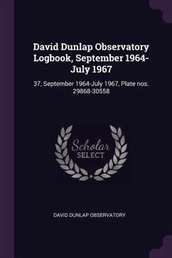 David Dunlap Observatory Logbook, September 1964-July 1967