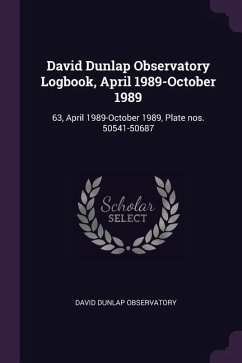 David Dunlap Observatory Logbook, April 1989-October 1989
