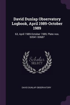 David Dunlap Observatory Logbook, April 1989-October 1989 - Observatory, David Dunlap