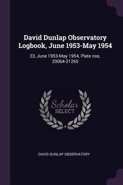 David Dunlap Observatory Logbook, June 1953-May 1954